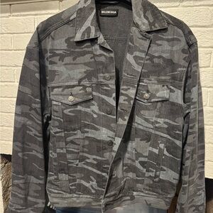 Balenciaga Black and Gray Camouflage Jacket